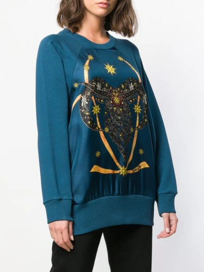 Shop Givenchy Front Printed Sweatshirt In Blue