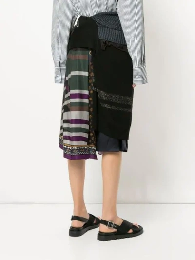 Shop Kolor Patchwork Knit Skirt In Blue