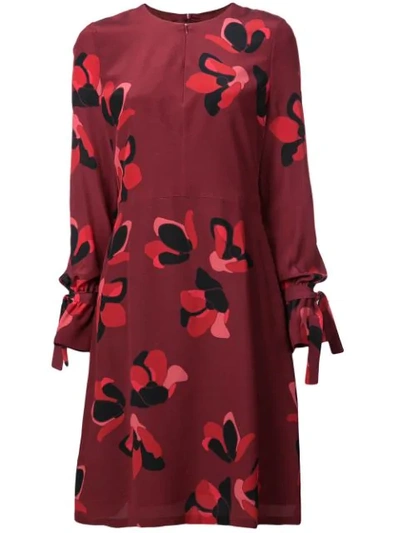 AKRIS PUNTO FLORAL PATTERNED DRESS - 红色