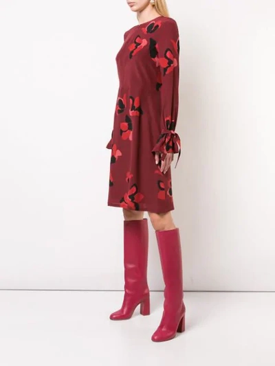 Shop Akris Punto Floral Patterned Dress - Red