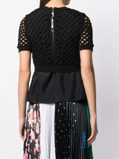 Shop Kenzo Layered Knitted Top In Black