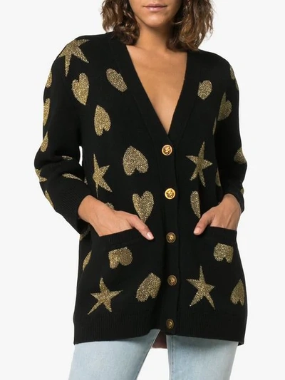 Shop Gucci Hearts And Stars Wool In Black