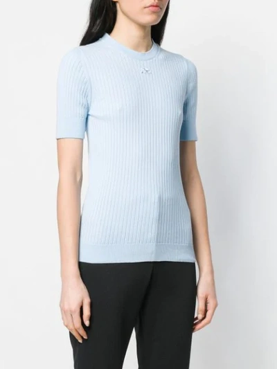 Shop Courrèges Knitted Top In Blue