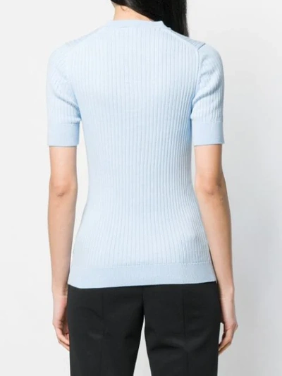 Shop Courrèges Knitted Top In Blue