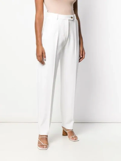 Shop Joseph Tailored High Rise Trousers In White