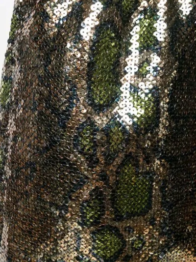 Shop N°21 Snake Print Sequin Skirt In Green