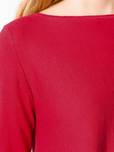 Shop Snobby Sheep Boat Neck Jumper In Red