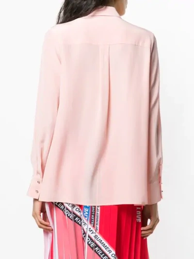 Shop Pinko Cut Out Neck Oversized Shirt In Pink