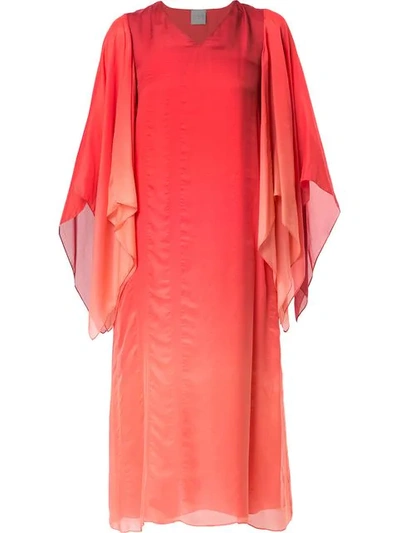 Shop Ingie Paris Degradé Cape Dress In Red