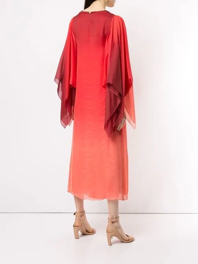 INGIE PARIS DEGRADÉ CAPE DRESS - 红色