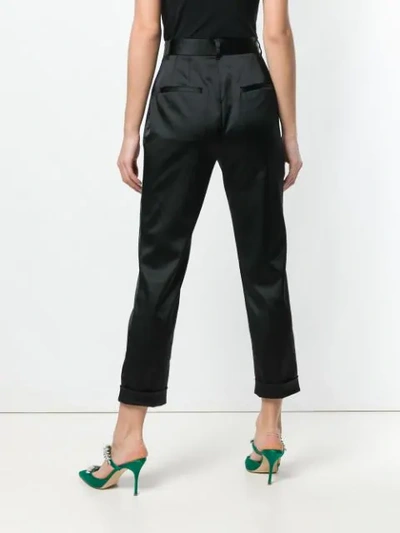 Shop Dolce & Gabbana High-waisted Cropped Trousers In Black