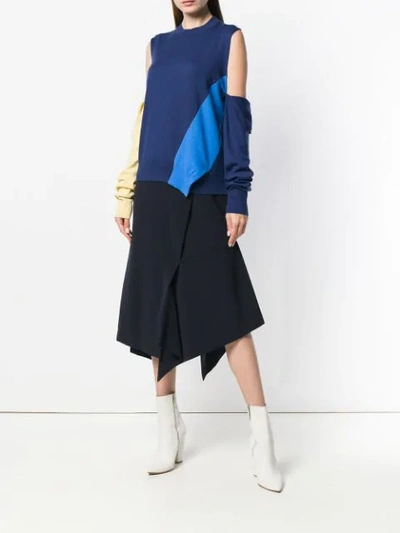 Shop Enföld Asymmetric Wrap Midi Skirt - Blue