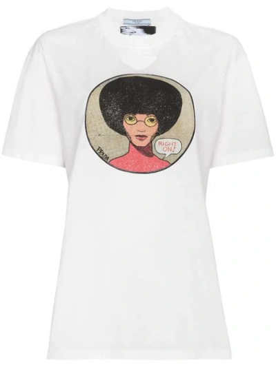 Shop Prada Afro Right On T Shirt - Pink