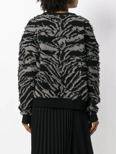 Shop Stella Mccartney Textured Zebra Patterned Sweater In Black