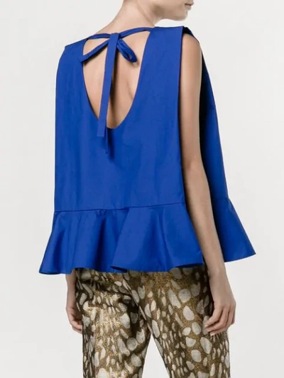 Shop Delpozo Top Mit Schösschen In Blue