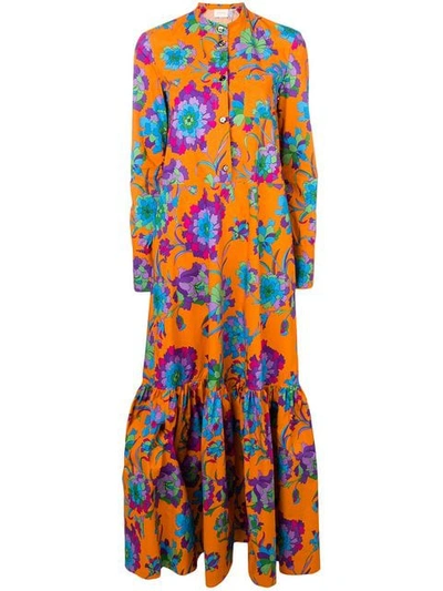 Shop La Doublej Maxi Shirt Dress In Orange