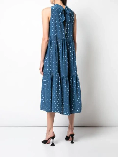 Shop Asceno Polka Dot Dress In Oasis Blue Polka Cw30
