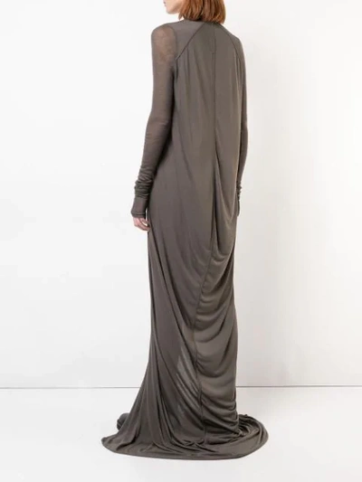 Shop Rick Owens Lilies Gathered Front Maxi Dress - Brown