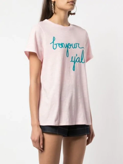 Shop Cinq À Sept Bonjour Y'all T-shirt In Pink