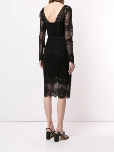 JONATHAN SIMKHAI MIXED-LACE BUSTIER DRESS - 黑色