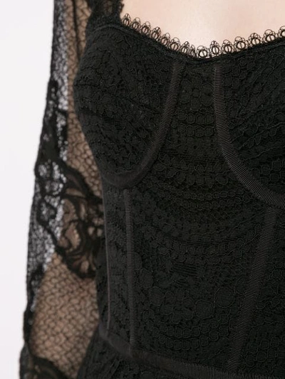 JONATHAN SIMKHAI MIXED-LACE BUSTIER DRESS - 黑色