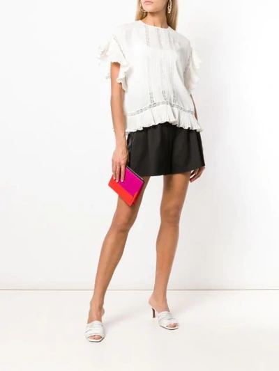 Shop Pinko Satin Side Stripe Mini Skirt In Black