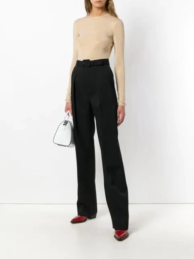 Shop Givenchy Belted Waist Trousers In Black