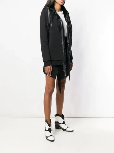 Shop Barbara Bui Fringe Embellished Loose Jacket In Black