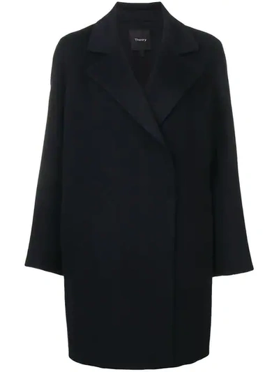 Shop Theory Double Face Coat In Blue