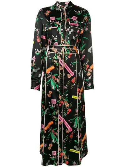 Shop Pinko Rosalinda Floral Maxi Dress In Zs3 Mult Nero Verde