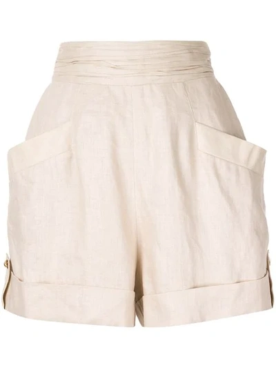 Shop Aje 'karoline' Shorts In Neutrals