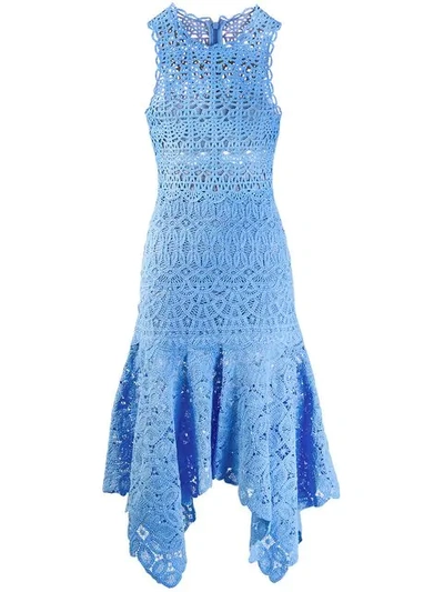 Shop Jonathan Simkhai Crochet Lace Handkerchief Dress - Blue
