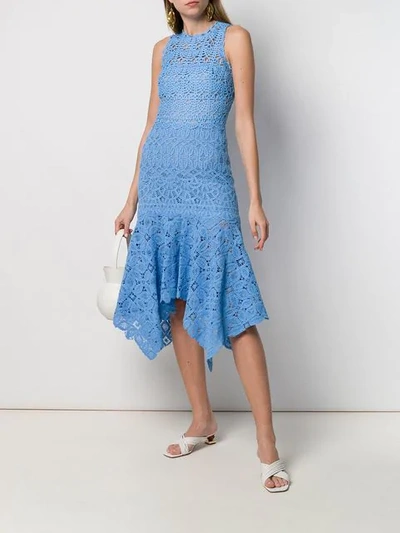 Shop Jonathan Simkhai Crochet Lace Handkerchief Dress - Blue