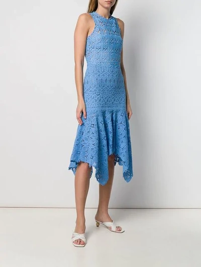 Shop Jonathan Simkhai Crochet Lace Handkerchief Dress - Blue