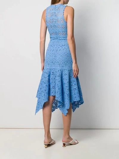 Shop Jonathan Simkhai Crochet Lace Handkerchief Dress - Blue