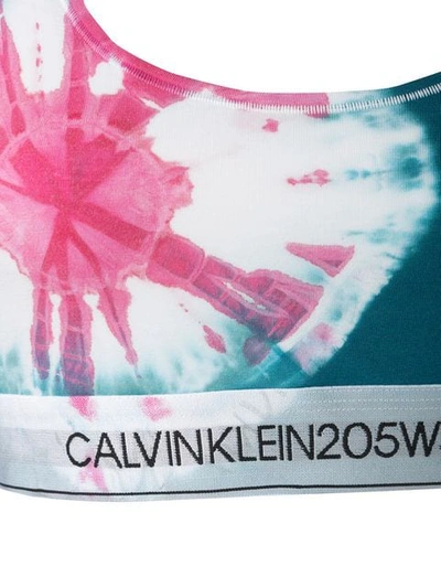 Shop Calvin Klein Tie Dye Sports Bra - Blue