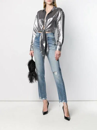 Shop Saint Laurent Boyfriend-jeans Im Distressed-look - Blau In Blue