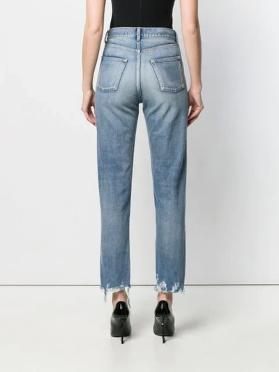 SAINT LAURENT DISTRESSED BOYFRIEND JEANS - 蓝色