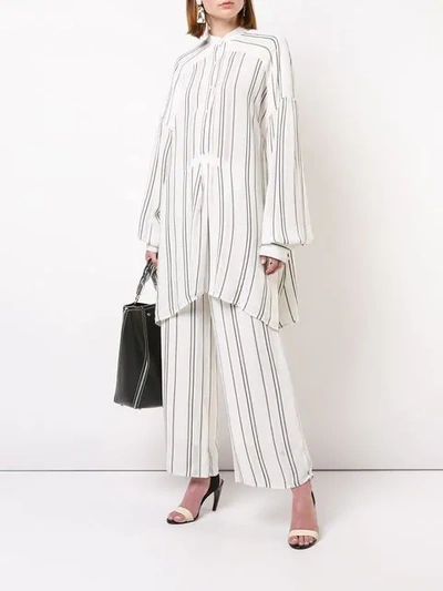 Shop Proenza Schouler Crepe Striped Shirt In White