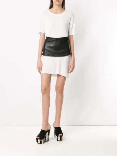Shop Andrea Bogosian Short Sleeved Shift Dress In White