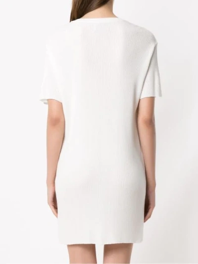 Shop Andrea Bogosian Short Sleeved Shift Dress In White