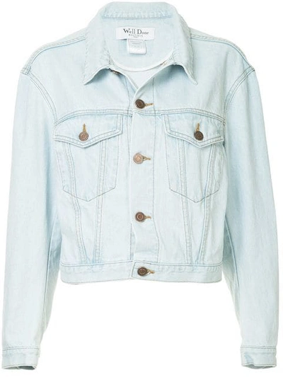 Shop We11 Done Buttoned Denim Jacket In Blue