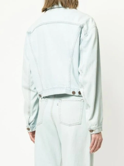 We11 Done Buttoned Denim Jacket In Blue