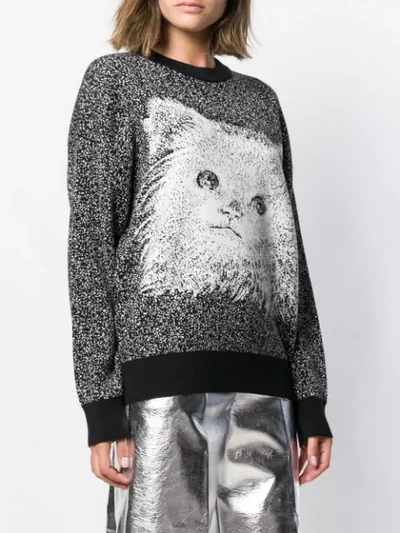 Shop Msgm Knitted Sweatshirt In Black