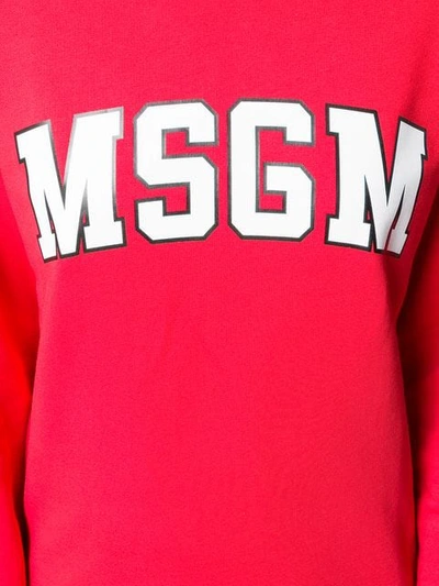Shop Msgm College Logo Sweatshirt In Red