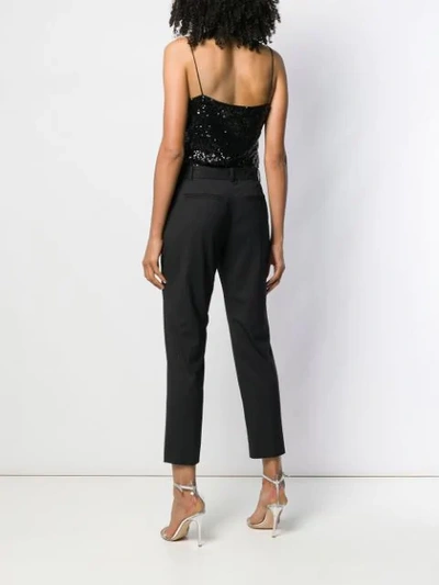 Shop Pinko Sequin Embroidered Tank Top In Black