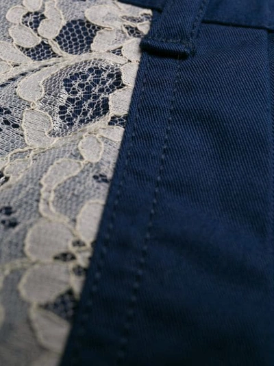 Pre-owned Jean Paul Gaultier Minirock Mit Spitzeneinsatz In Blue