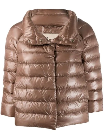 HERNO HIGH-NECK DOWN JACKET - 大地色