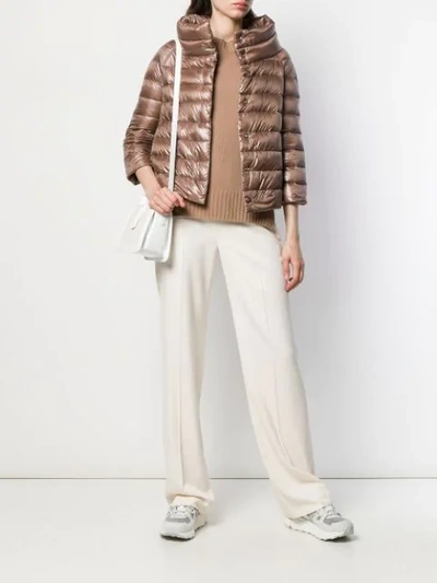 HERNO HIGH-NECK DOWN JACKET - 大地色