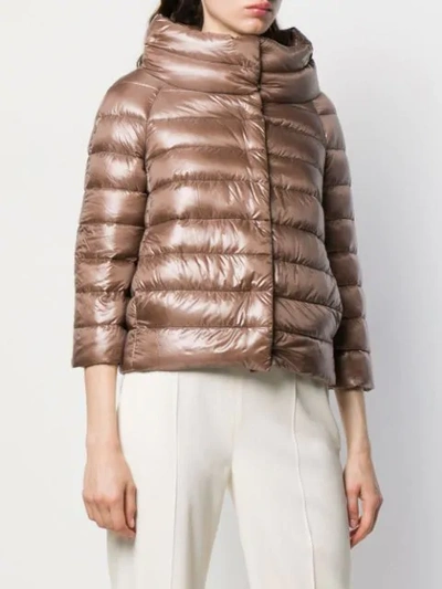 HERNO HIGH-NECK DOWN JACKET - 大地色